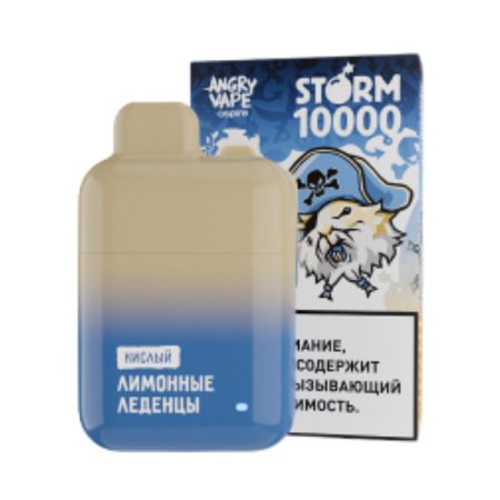 Одноразовая ЭС Angry Vape Storm 10000 - Лимонные Леденцы (М)