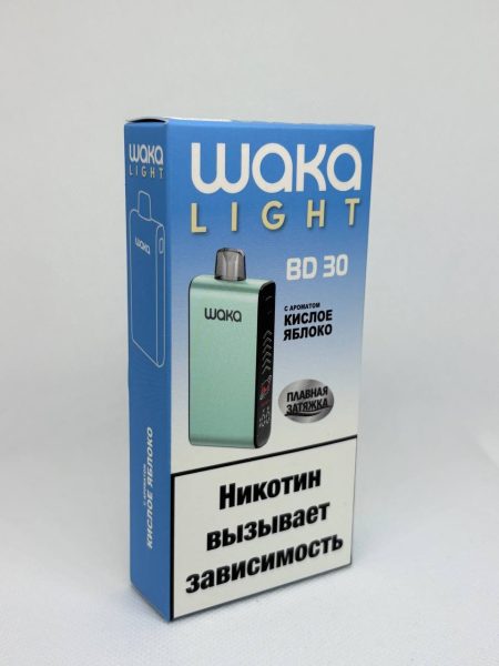 Одноразовая ЭС WAKA LIGHT BD 30000 - Кислое яблоко (М)
